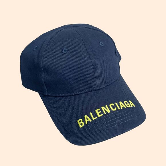 Balenciaga Navy Logo Baseball Cap - Picture 1 of 5